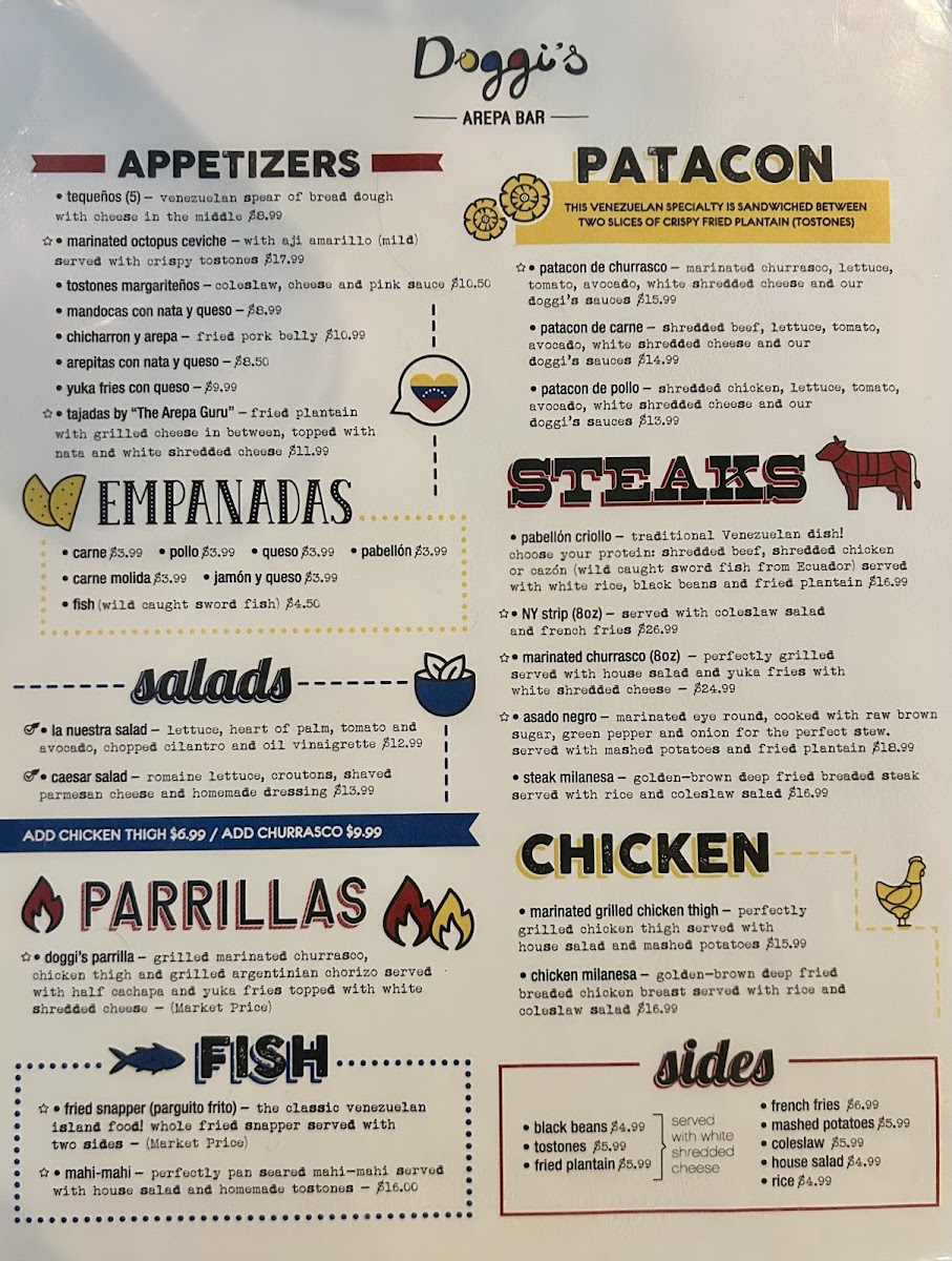 Doggi's Arepa Bar Menu - Image 1